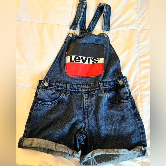 VINTAGE Levis Overalls- Shorts - Picture 1 of 3